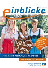 mitgliederzeitschrift - VR Bank Schwäbisch Hall-Crailsheim eG