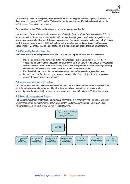 Organisatieplan Veiligheidsregio IJsselland