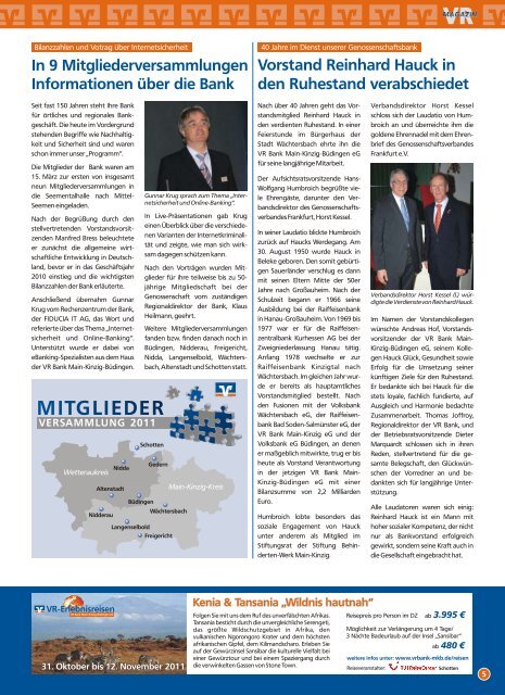 Ausgabe März 2011 - VR Bank Main-Kinzig-Büdingen eG