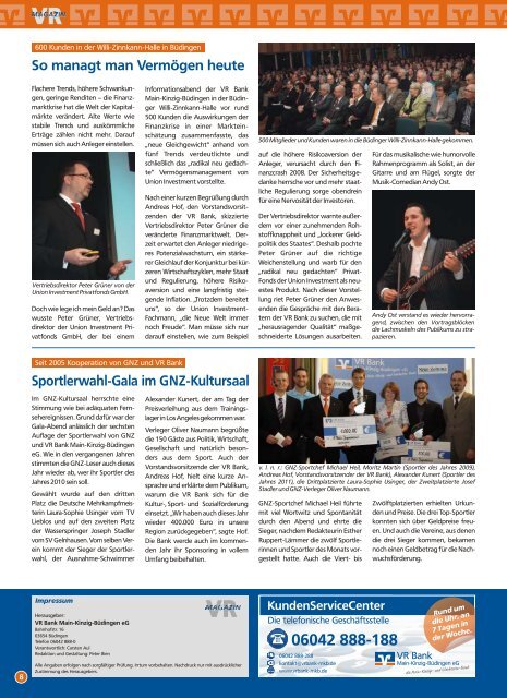 Ausgabe März 2011 - VR Bank Main-Kinzig-Büdingen eG