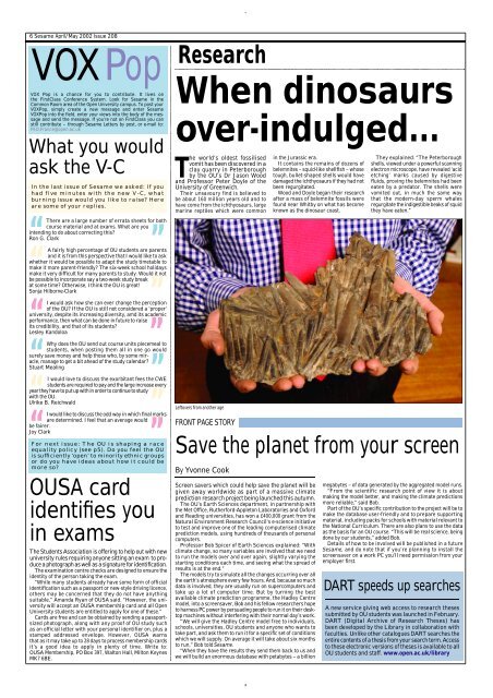 Sesame April/May 2002 - The Open University