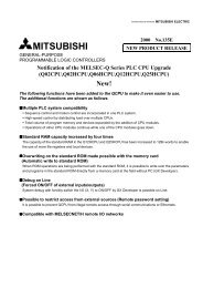 Notification of the MELSEC-Q Series PLC CPU Upgrade