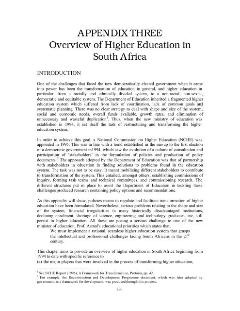 Higher Education in South Africa
