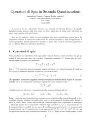 Operatori di Spin in Seconda Quantizzazione - Dipartimento di ...