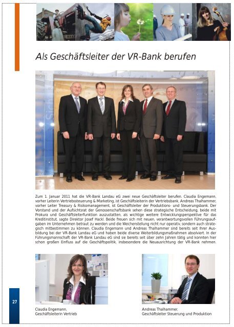 Jahresbilanz zum 31. Dezember 2010 - VR-Bank Landau eG