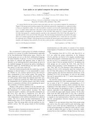 Lens optics as an optical computer for group contractions - American ...