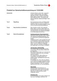 Protokoll zur Gemeinschaftsversammlung am 15.09.2009