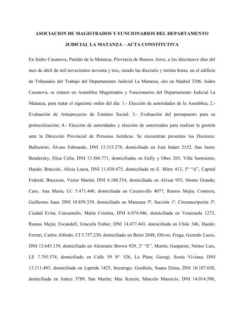 Estatuto - Colegio de Magistrados y Funcionarios del Poder Judicial