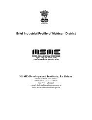 Brief Industrial Profile of Muktsar District - MSME-DI, Ludhiana