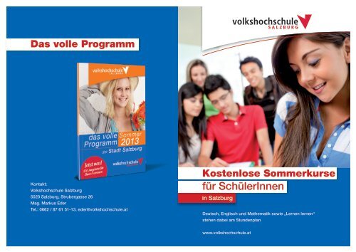 fÃ¼r SchÃ¼lerInnen - Volkshochschule Salzburg