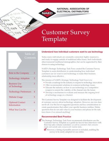 Customer Survey Template - National Association of Electrical ...