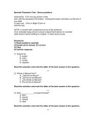 Spanish Placement Test - Demo questions Instructions: Fill in the top ...