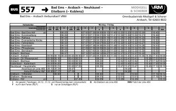 BUS 557 Bad Ems â€“ Arzbach â€“ NeuhÃ¤usel â€“ Eitelborn (â€“ Koblenz ...