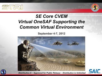 SE Core CVEM - OneSAF Public Site