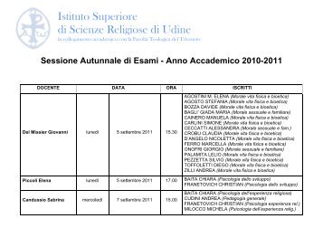 Istituto Superiore di Scienze Religiose di Udine - Issrudine.it