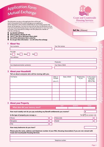 Application Form, Mutual exchange