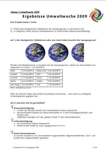 Umweltbericht 2009 inkl. Abfallwirtschaftskonzept 2008 - SUN ...