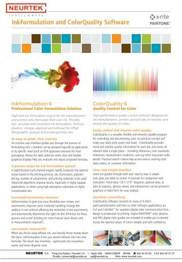 InkFormulation and ColorQuality Software - Neurtek