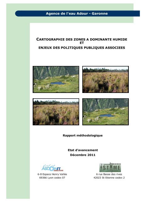 cartographie des zones a dominante humide - Agence de l'eau