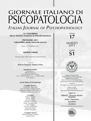 15Â° Congresso della SocietÃ  Italiana di Psicopatologia Psichiatria ...