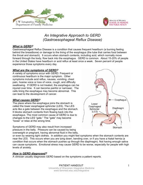 An Integrative Approach to GERD - UW Family Medicine - University ...