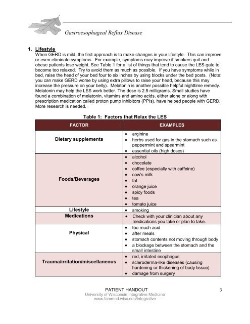 An Integrative Approach to GERD - UW Family Medicine - University ...