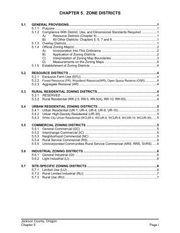 Chapter 5 - Jackson County Oregon