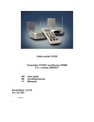 Cable sender CS185 Transmitter VT30CT and Reciver ... - Electia.se