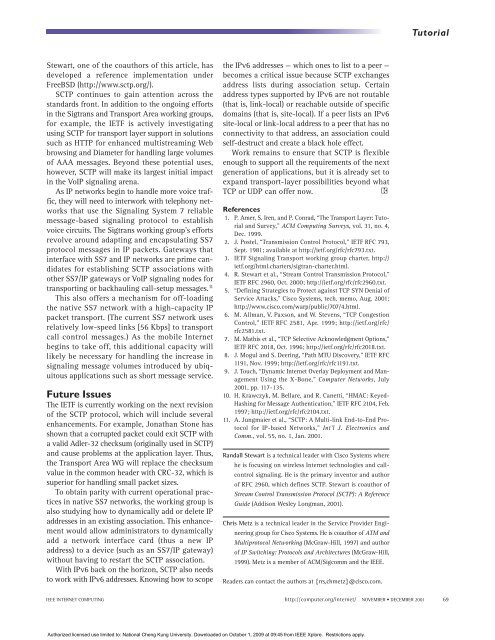 SCTP: new transport protocol for TCP/IP - Internet Computing, IEEE