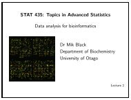 STAT 435: Topics in Advanced Statistics Data analysis for ...