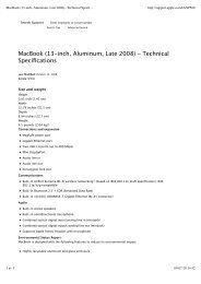 MacBook (13-inch, Aluminum, Late 2008) - Technical Specifications