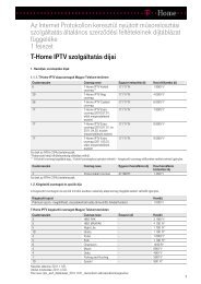 IPTV ÁSZF, 1. sz. függelék, Díjtáblázat - Magyar Telekom Nyrt.