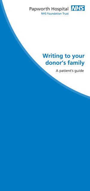 Writing to your donor's family - Papworth Hospital