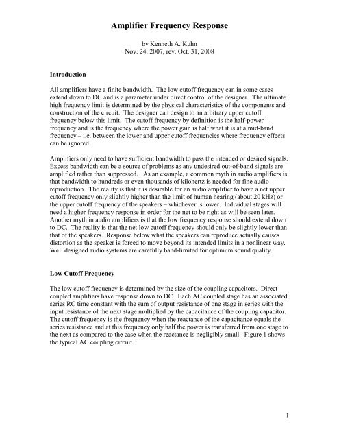 Amplifier Frequency Response - Ken Kuhn's