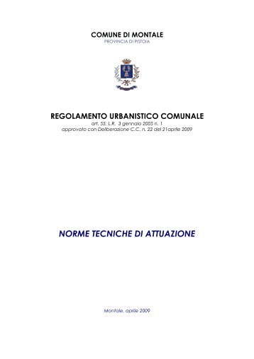 NORME TECNICHE DI ATTUAZIONE - Comune di Montale