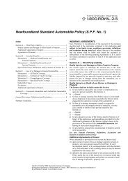 Newfoundland Standard Automobile Policy (S.P.F. ... - RBC Insurance