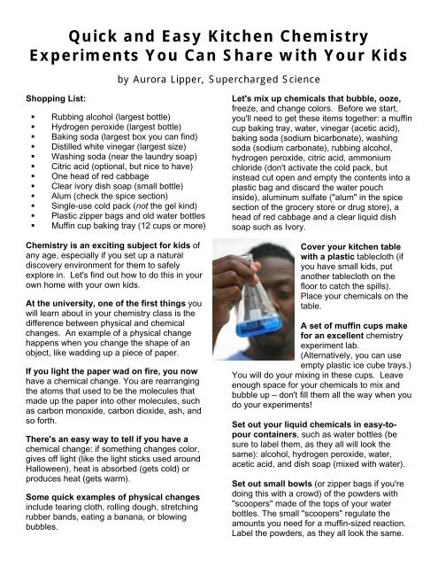 Quick And Easy Kitchen Chemistry Experiments You Can Share With