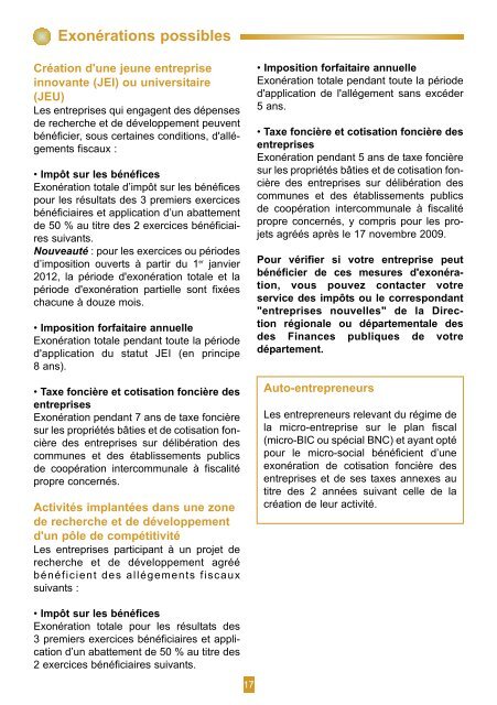 Livret fiscal du crÃ©ateur d'entreprise - Chambre d'agriculture