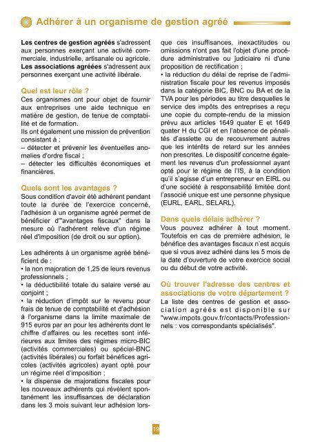 Livret fiscal du crÃ©ateur d'entreprise - Chambre d'agriculture