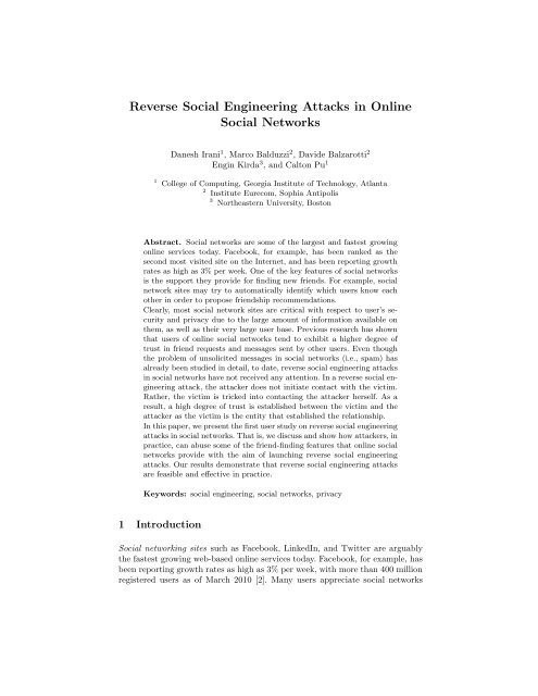 Reverse Social Engineering Attacks in Online Social Networks