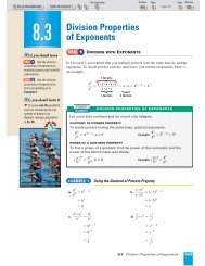Division Properties of Exponents