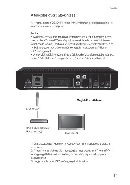 Cisco Cis2001 IPTV vevÅ‘egysÃ©g kezelÃ©si ÃºtmutatÃ³ - T-Home