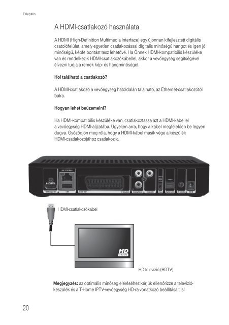 Cisco Cis2001 IPTV vevÅ‘egysÃ©g kezelÃ©si ÃºtmutatÃ³ - T-Home