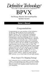 BPVX Manual - Definitive Technology