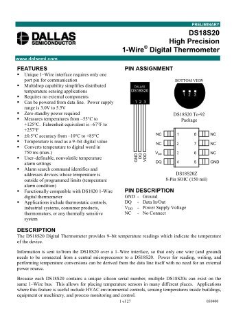 High Precision 1-Wire Digital Thermometer - Robot Store (HK)