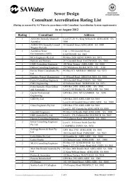 Latest Sewer Design Consultants List - SA Water