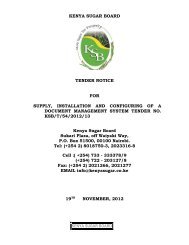 Tender Document - Kenya Sugar Board