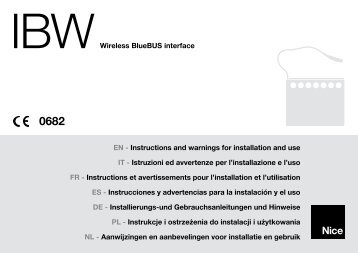 EN - Instructions and warnings for installation ... - Nice-service.com