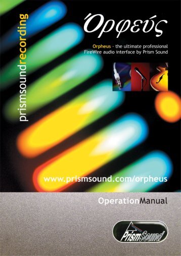 Orpheus Operation Manual - Test and Measurement - Prism Sound