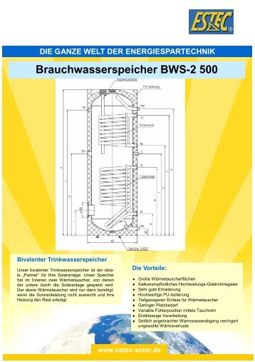 Brauchwasserspeicher BWS-2 500 - Solaranlagen